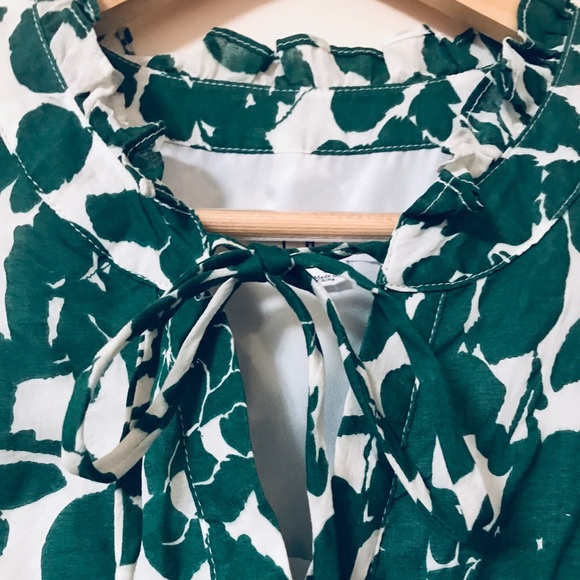 T H M L Green and White Cotton Floral Midi Dress - Picture 6 of 11